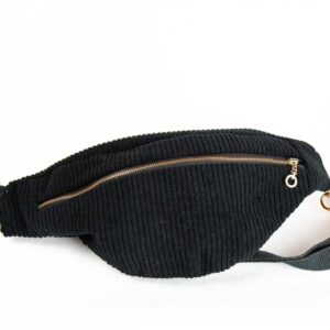 Banane velours noir cotelé